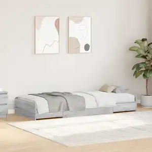 VIDAXL Cadre De Lit Avec Tiroir Avec Tête De Lit Avec Stockage Gris Sonoma 100 X 200 Cm pas cher