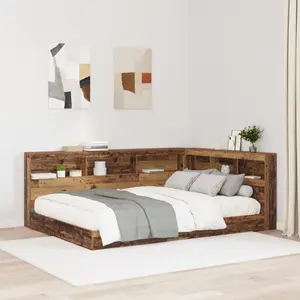 vidaXL Tête de lit de rangement Bois ancien 140 cm Bois d'ingénierie pas cher