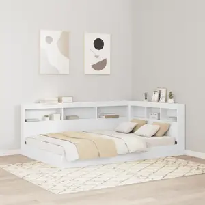 vidaXL Tête de lit de rangement Blanc 120 cm Bois d'ingénierie pas cher