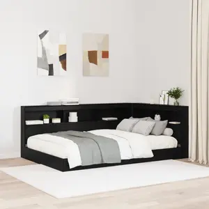 vidaXL Tête de lit de rangement Chêne noir 120 cm Bois d'ingénierie pas cher