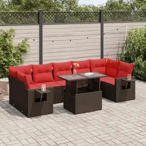 vidaXL Vidaxl Salon De Jardin Avec Coussins 8 Pcs Gris Résine Tressée ... pas cher