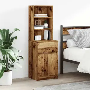 vidaXL Table de chevet vieux bois 39x35x125 cm bois d’ingénierie pas cher