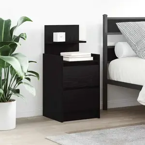 Comparateur de prix : vidaXL Tables de chevet avec 2 tiroirs 2 pcs chêne noir 38x34x80 cm