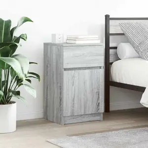 vidaXL Tables de chevet 2 pcs sonoma gris 39x35x65cm bois d'ingénierie pas cher