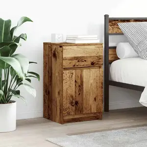 vidaXL Table de chevet vieux bois 39x35x65 cm bois d’ingénierie pas cher