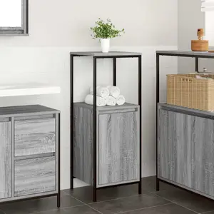 vidaXL Meuble de salle de bain avec étagères sonoma gris 36x35x95 cm pas cher