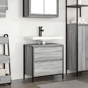 vidaXL Meuble de salle de bain avec lavabo et tiroirs 60x34,5x60 cm pas cher