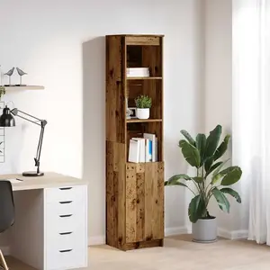Comparateur de prix : vidaXL Buffet haut 37,5x35x180 cm vieux bois bois d'ingénierie