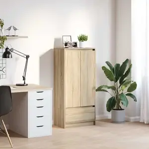 vidaXL Armoire tiroir chêne sonoma 55,5x34x119,5 cm bois d'ingénierie pas cher