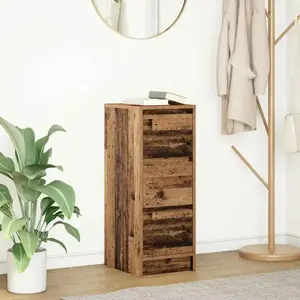vidaXL Buffet vieux bois 29,5x34x76 cm bois d'ingénierie pas cher