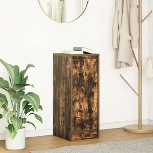 vidaXL Buffet chêne fumé 29,5x34x76 cm bois d'ingénierie pas cher