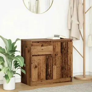 vidaXL Buffet avec tiroir vieux bois 71x35x65 cm bois d'ingénierie pas cher