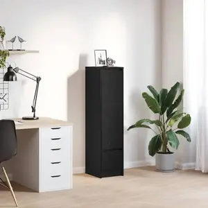 vidaXL Buffet haut chêne noir 29,5x34x119,5 cm bois d'ingénierie pas cher