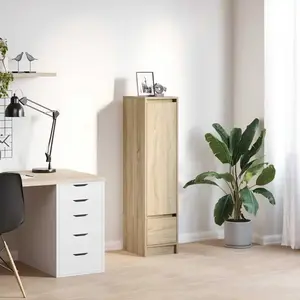 vidaXL Buffet haut chêne sonoma 29,5x34x119,5 cm bois d'ingénierie pas cher