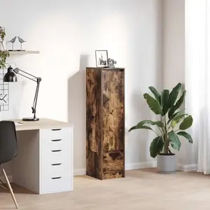 vidaXL Buffet haut chêne fumé 29,5x34x119,5 cm bois d'ingénierie pas cher