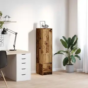 vidaXL Buffet haut 29,5x34x119,5 cm vieux bois bois d'ingénierie pas cher