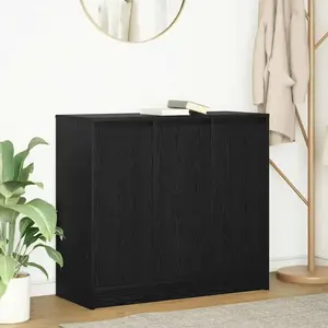 vidaXL Buffet chêne noir 85x34x76 cm bois d'ingénierie pas cher