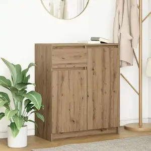 vidaXL Buffet avec tiroir chêne artisanal 71x35x84 cm bois ingénierie pas cher