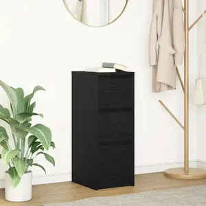 vidaXL Buffet chêne noir 29,5x34x76 cm bois d'ingénierie pas cher