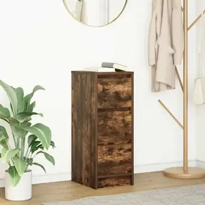 vidaXL Buffet chêne fumé 29,5x34x76 cm bois d'ingénierie pas cher