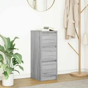 vidaXL Buffet sonoma gris 29,5x34x76 cm bois d'ingénierie pas cher