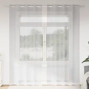 vidaXL Rideaux 2 pcs Gris clair 140 x 260 cm Polyester pas cher