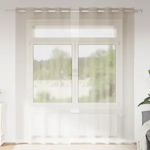 vidaXL Rideaux avec des rideaux 2 pcs Sable 140 x 260 cm Polyester pas cher
