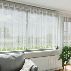 vidaXL Rideaux avec des rideaux Blanc 750 x 180 cm Polyester pas cher