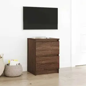 vidaXL Meuble TV chêne marron 40x35x54 cm bois d'ingénierie pas cher