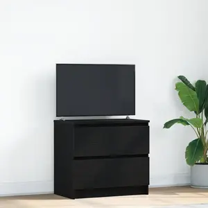 Comparateur de prix : vidaXL Meuble TV noir 60x35x54 cm bois d'ingénierie