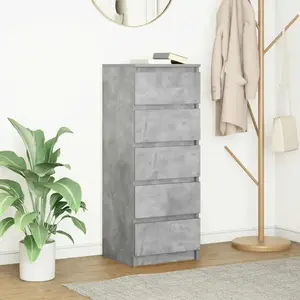 vidaXL Buffet avec tiroirs gris béton 37,5x35x99 cm bois d'ingénierie pas cher