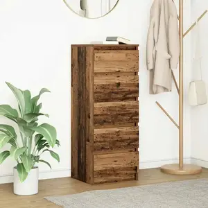 vidaXL Buffet avec tiroirs vieux bois 37,5x35x99 cm bois d'ingénierie pas cher