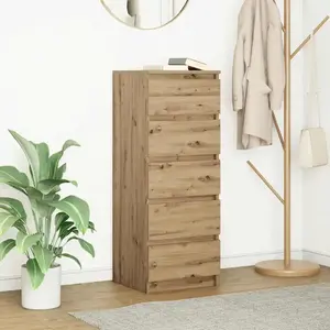 vidaXL Buffet et tiroirs chêne artisanal 37,5x35x99 cm bois ingénierie pas cher