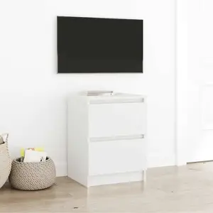 vidaXL Meuble TV blanc 40x35x54 cm bois d'ingénierie pas cher