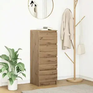 vidaXL Buffet chêne artisanal 37,5x35x99 cm bois d'ingénierie pas cher