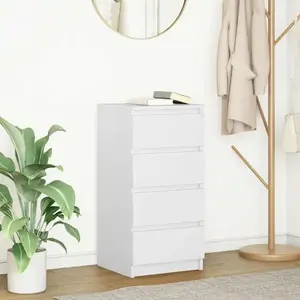vidaXL Buffet blanc 37,5x35x76 cm bois d'ingénierie pas cher