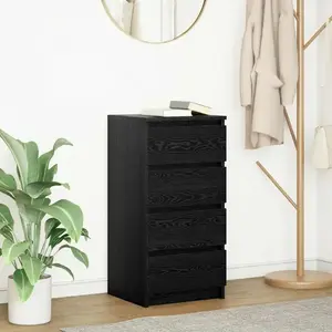 vidaXL Buffet chêne noir 37,5x35x76 cm bois d'ingénierie pas cher