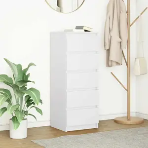 vidaXL Buffet avec tiroirs blanc 37,5x35x99 cm bois d'ingénierie pas cher