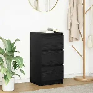 vidaXL Buffet chêne noir 37,5x35x76 cm bois d'ingénierie pas cher