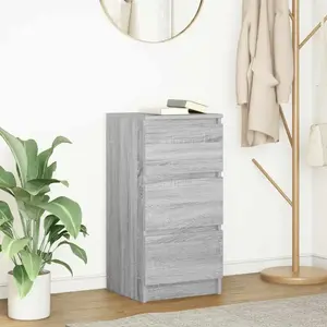vidaXL Buffet sonoma gris 37,5x35x76 cm bois d'ingénierie pas cher
