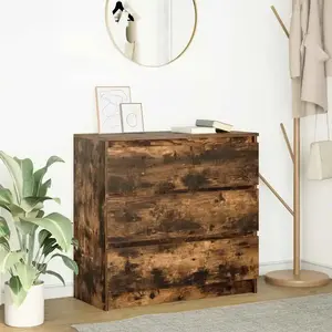 vidaXL Buffet chêne fumé 80x35x76 cm bois d'ingénierie pas cher