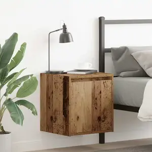 vidaXL Table de chevet murale vieux bois 38x34x40 cm pas cher