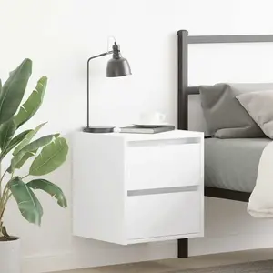 vidaXL Tables de chevet murales 2 pcs blanc 38x34x40 cm pas cher