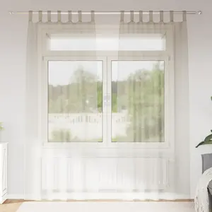 vidaXL Rideaux avec des rideaux 2 pcs Sable 140 x 245 cm Polyester pas cher