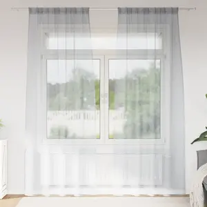 Comparateur de prix : vidaXL Rideaux 2 pcs Gris foncé 140 x 245 cm Polyester