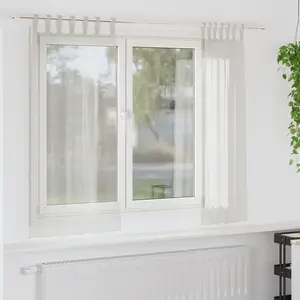 vidaXL Rideaux avec des rideaux 2 pcs Crème 140 x 175 cm Polyester pas cher