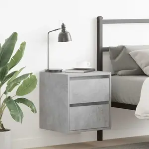 vidaXL Table de chevet murale gris béton 38x34x40 cm pas cher