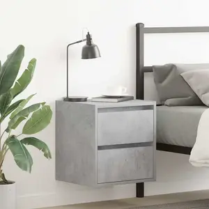 vidaXL Tables de chevet murales 2 pcs gris béton 38x34x40 cm pas cher