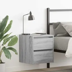 vidaXL Tables de chevet murales 2 pcs sonoma gris 38x34x40 cm pas cher