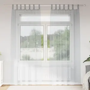 vidaXL Rideaux 2 pcs Gris foncé 140 x 225 cm Polyester pas cher